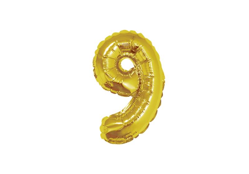 NUMERO 9 DORADO DE 16 PULGADAS