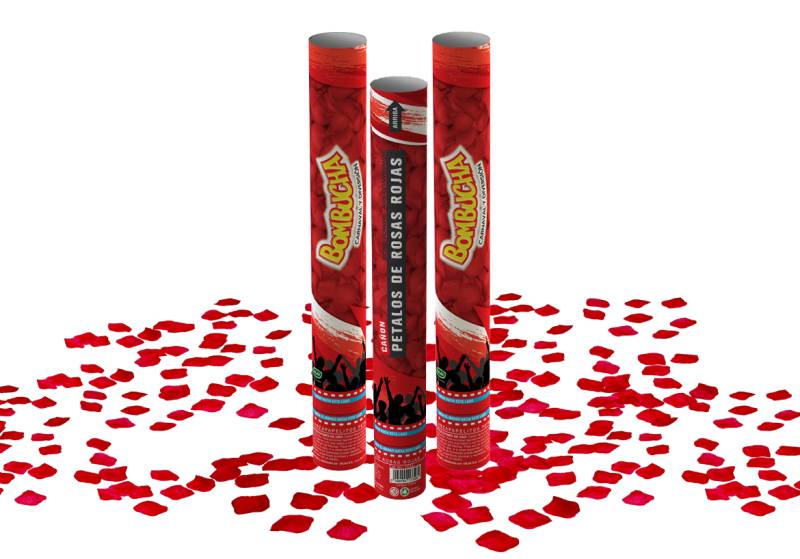 CAÑON LANZAPAPELITOS PETALOS DE ROSAS ROJAS
