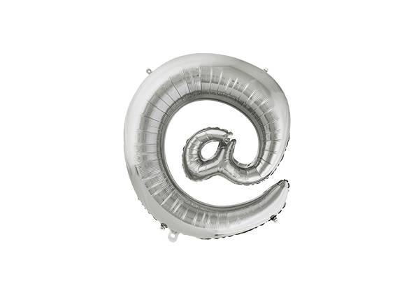 SIMBOLO ARROBA PLATEADA DE 14 PULGADAS