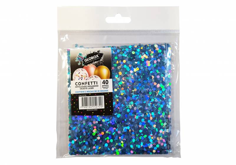 CONFETTI METALIZADO CELESTE